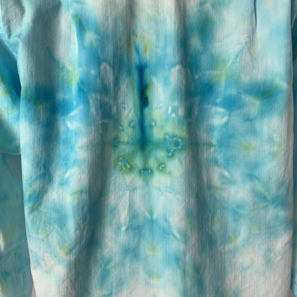 Cerulean Lotus Mandala Transmission | Dress shirt | 46” chest