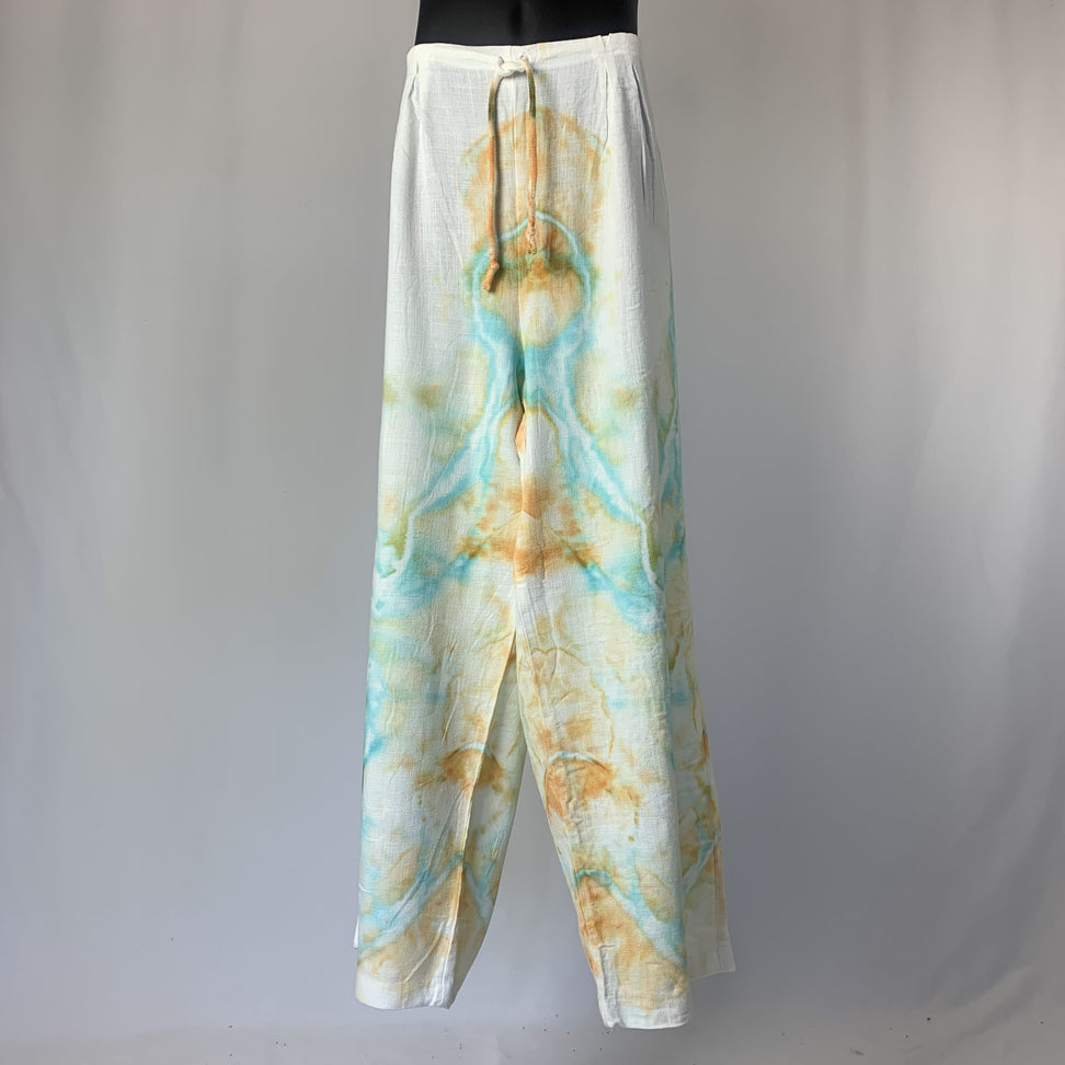Teal and Gold Electric Waves | Pants | 48” max waist