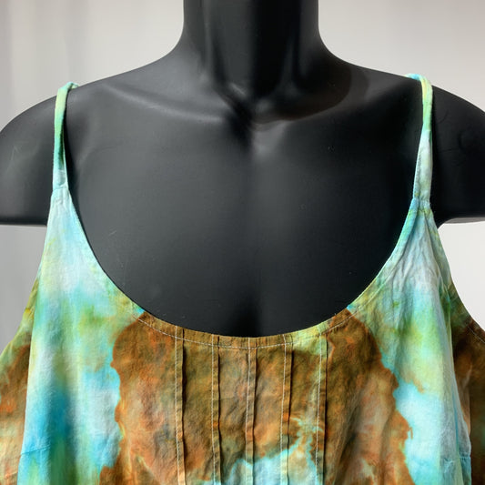 Green, Cerulean, and Bronze Fractals | Shirt | 44" chest