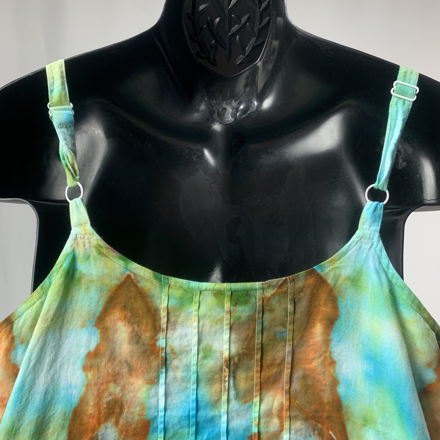 Green, Cerulean, and Bronze Fractals | Shirt | 44" chest