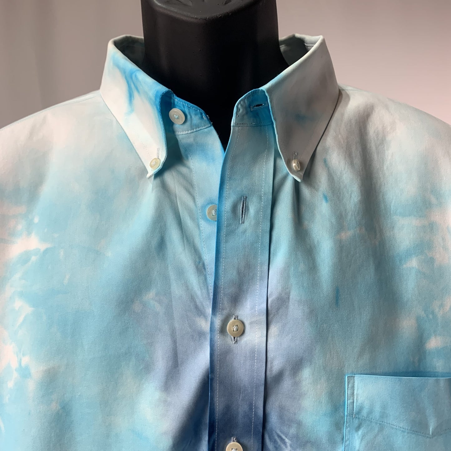 Pastel Lapis and Cerulean Cross | Shirt | 60" chest