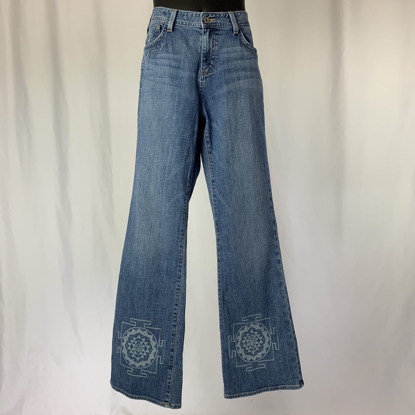 Sri Yantra and Filigree | Stretch Jeans | 31” waist