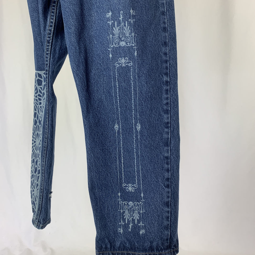 Star Pattern and Long Filigree | Jeans | 38” waist