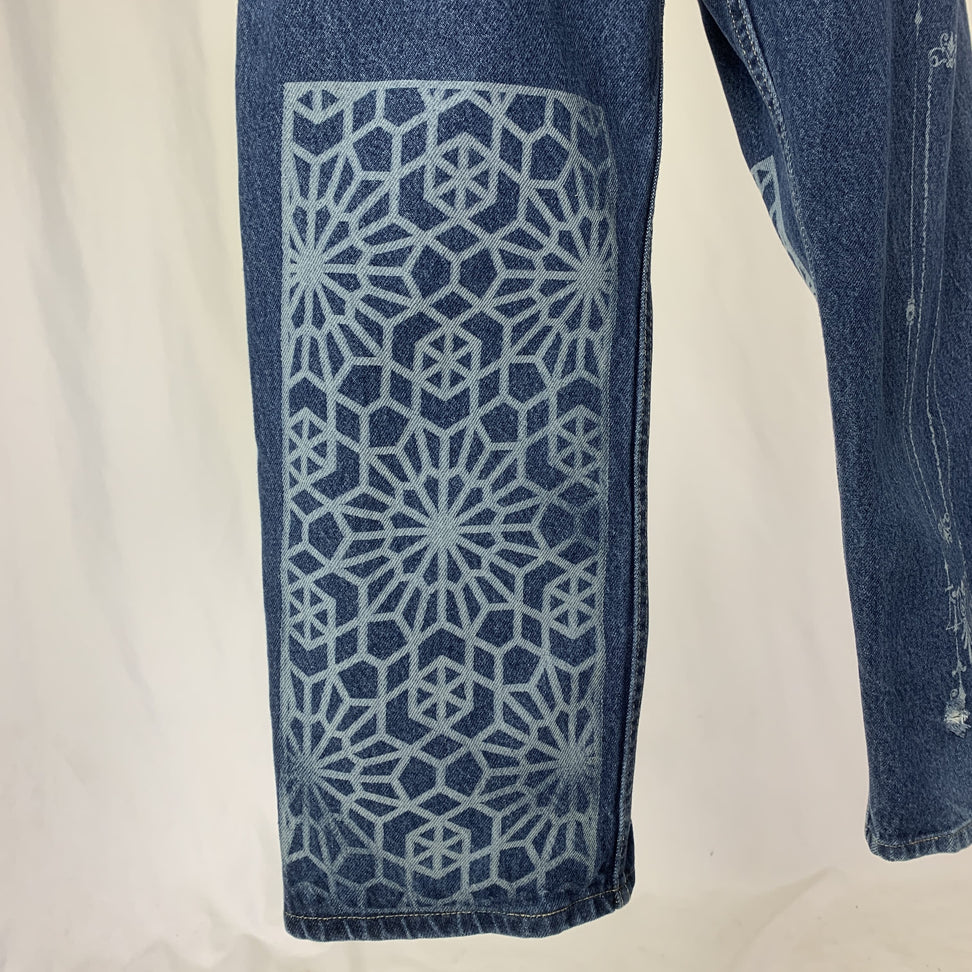 Star Pattern and Long Filigree | Jeans | 38” waist