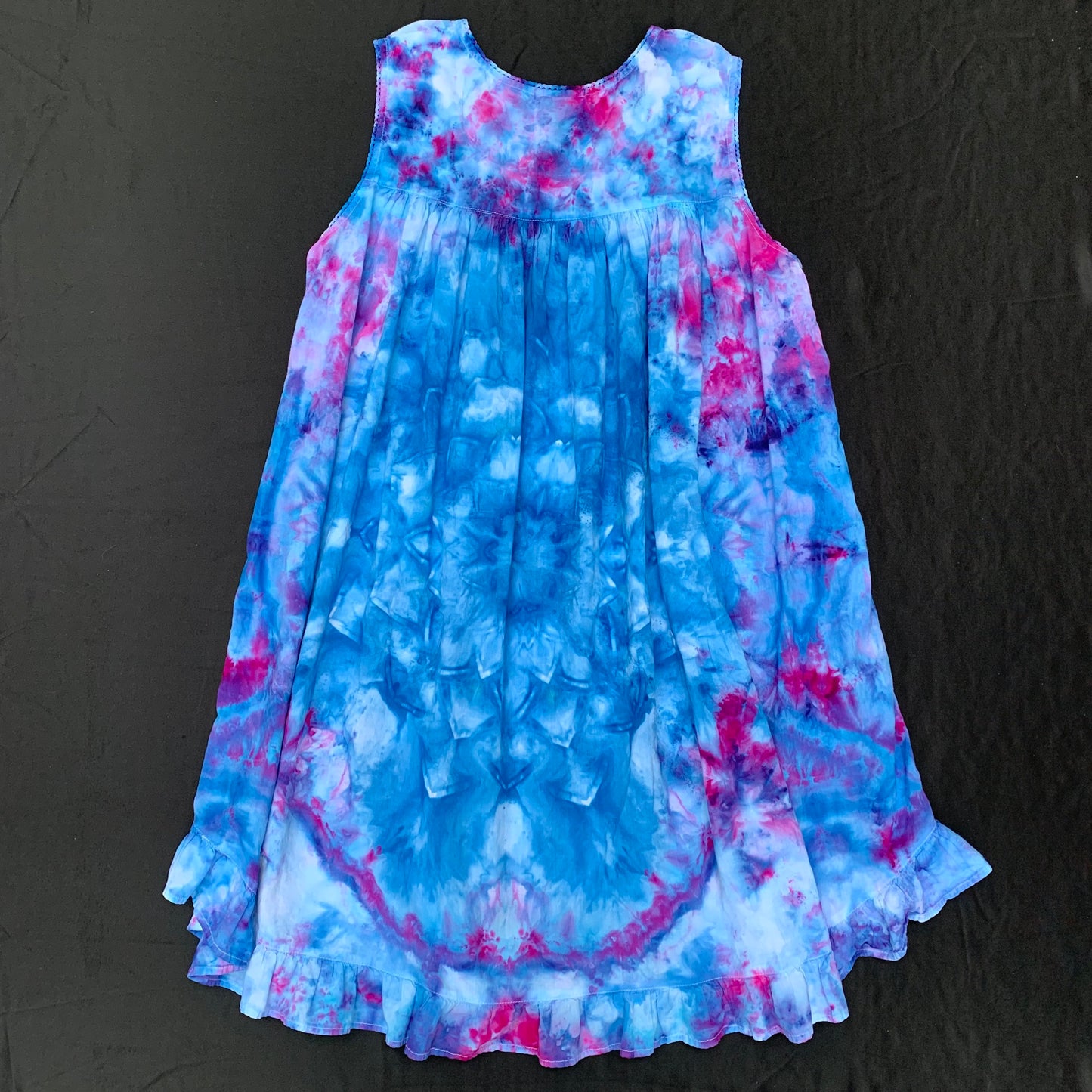 Blue Lotus Mandala | Babydoll Dress | 46" chest | 70" waist